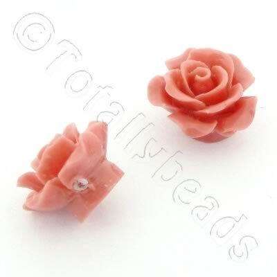 Acrylic Rose 15mm 1 Row - Peach 4pcs