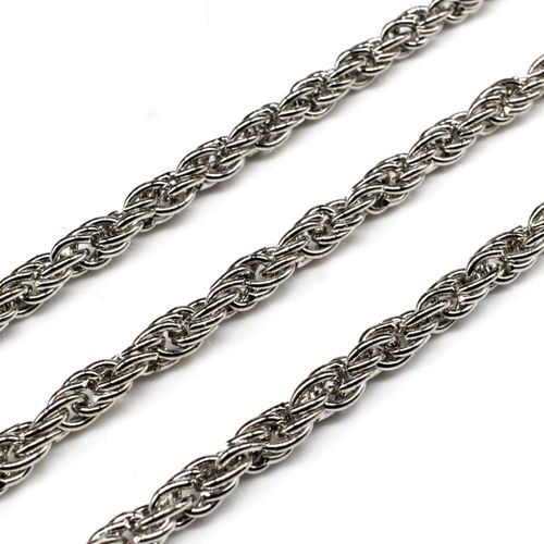Chain Rhodium Plated   Rope 5x7mm for jewellery making