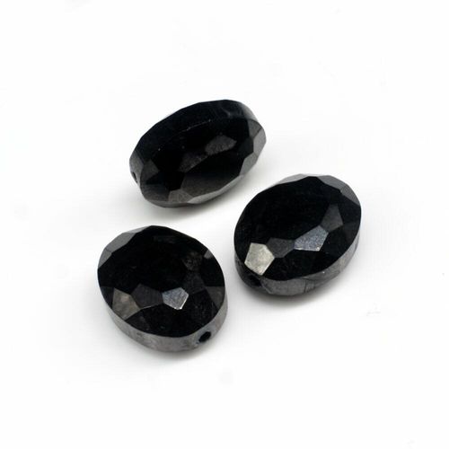 16mm crystal beads charcoal, pack of 6 — faceted for jewelry making and beadwork