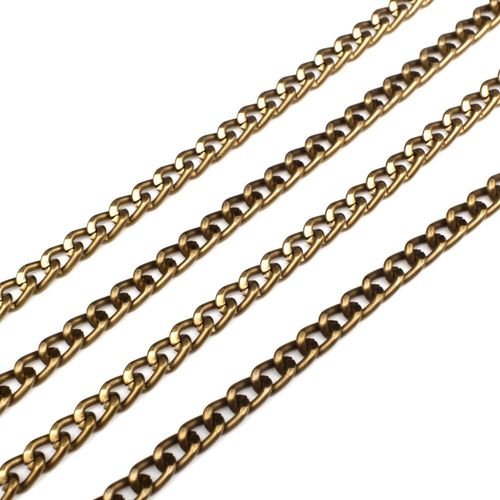 Aluminium Chain Oval Curb 4x6mm   Bronze 1m for jewellery making