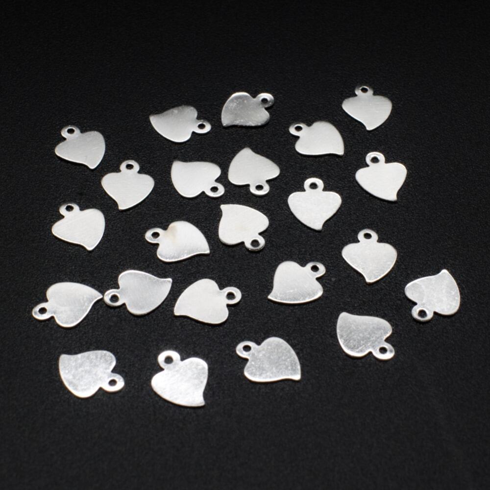 Iron Silver Charm Heart 7mm 100pcs for jewellery making