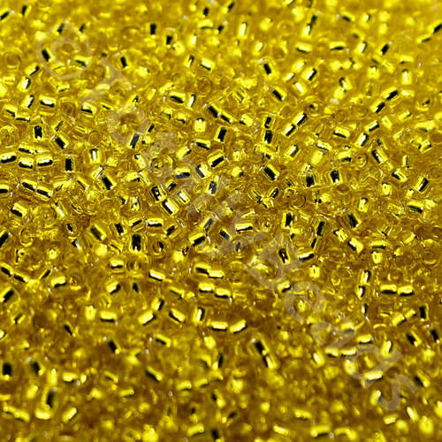 Toho Size 15 Seed Beads 10g - Silver Lined Lemon