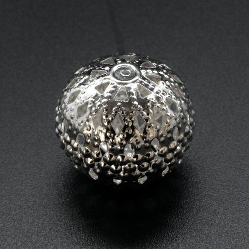 Silver Filigree Mesh Round Spacer Beads   22x19mm 5pc for jewellery making