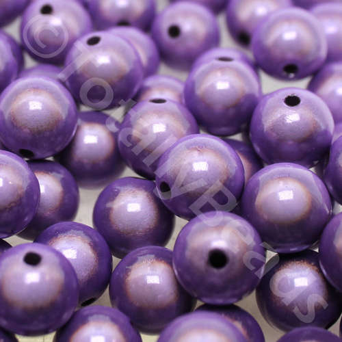 14mm Miracle acrylic round beads 14mm round violet 16pcs — pack of 16, reflective 3D-effect beads ideal for jewelry making, crafts, and d…