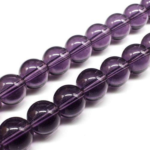 Glass Beads 14mm Round   Purple 14" String for jewellery making