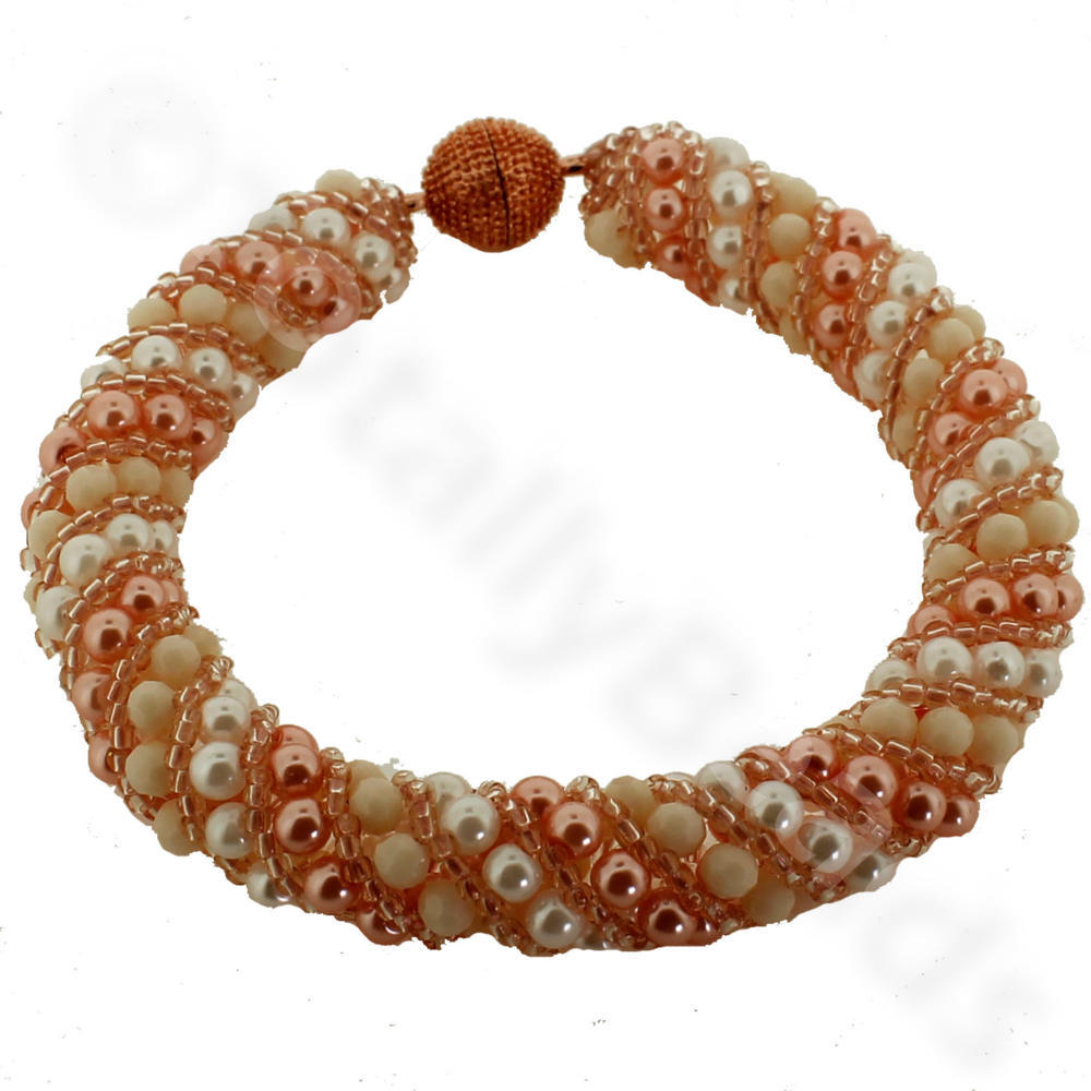 Russian Spiral 2 Necklace Bracelet - Pretty Peach