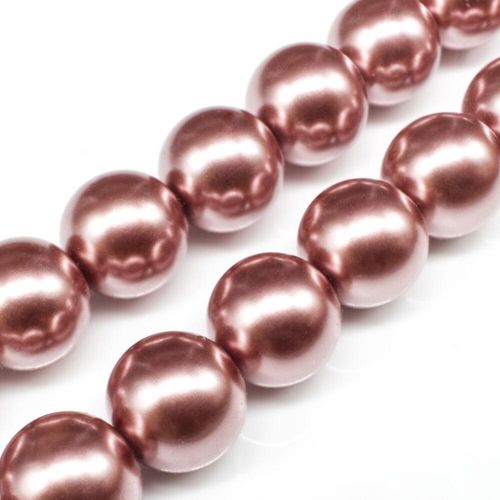 Glass Pearl Round Beads 16mm   Light Indian Pink for jewellery making