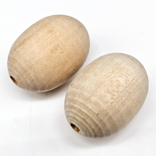 Wooden Bead   Oval 35mm Natural 5pcs for jewellery making