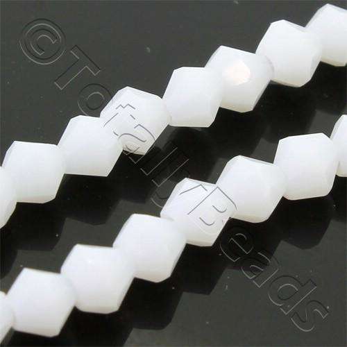 4mm crystal bicone beads opaque white — faceted for jewelry making and beadwork