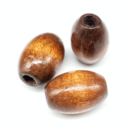 Wooden Bead   Rice 20mm Brown 8pc 8 Pieces for jewellery making