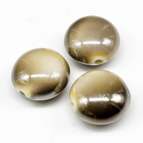 Acrylic Shadow Disc Beads 17mm 10pcs   Cream for jewellery making