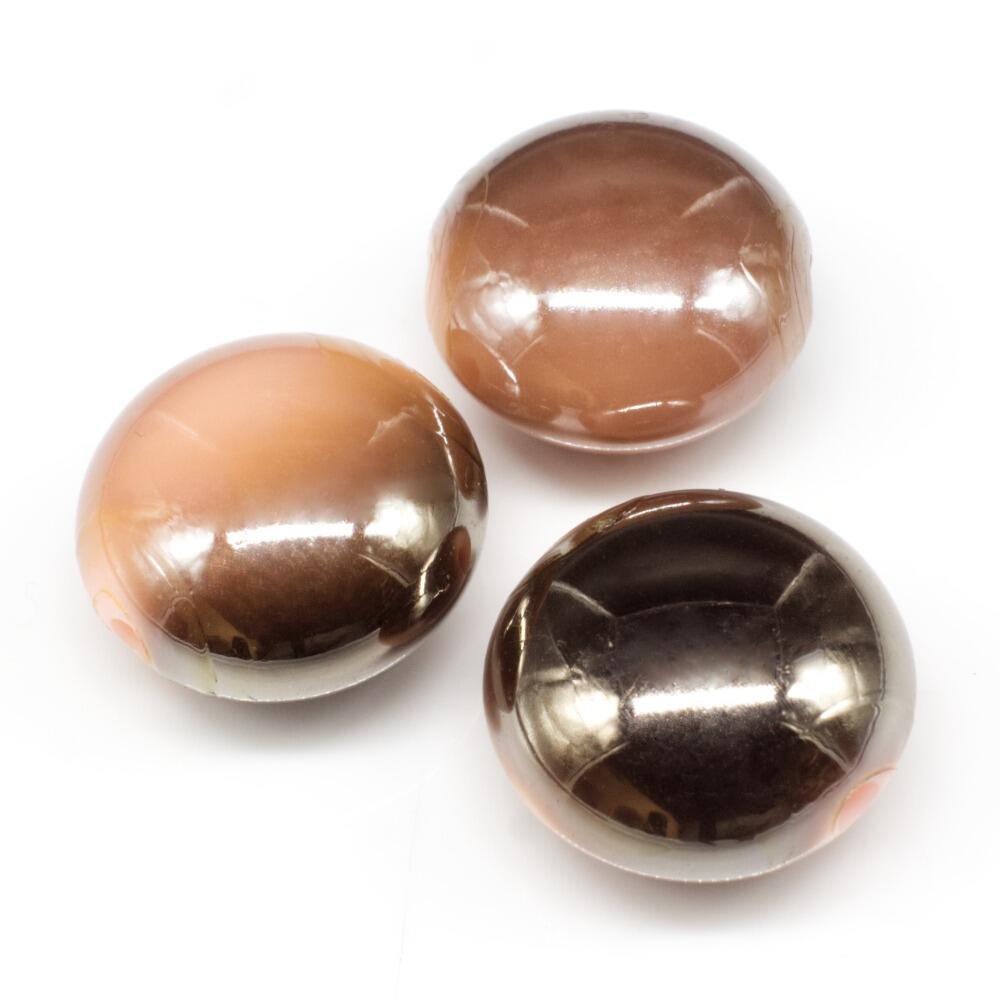 Acrylic Shadow Disc Beads 17mm 10pcs   Salmon Pink for jewellery making