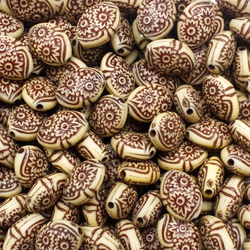 Acrylic Imatation Bone Oval Beads 12mm 30pcs   Cream for jewellery making