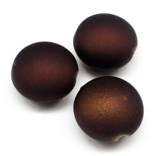 Acrylic Matt Beads Disc 17mm 12pcs   Bronze for jewellery making