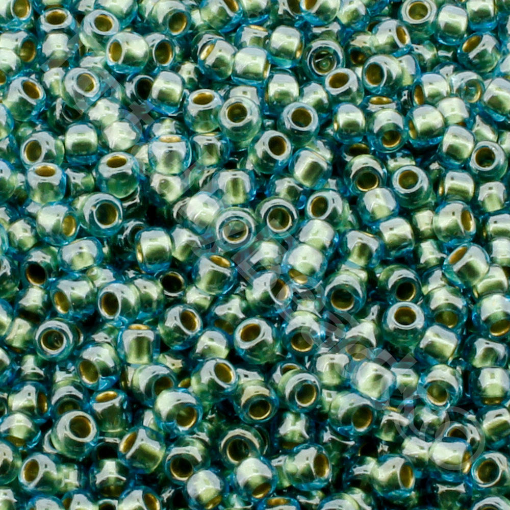 Toho Size 8 Seed Beads 10g -  Inside Aqua Gold