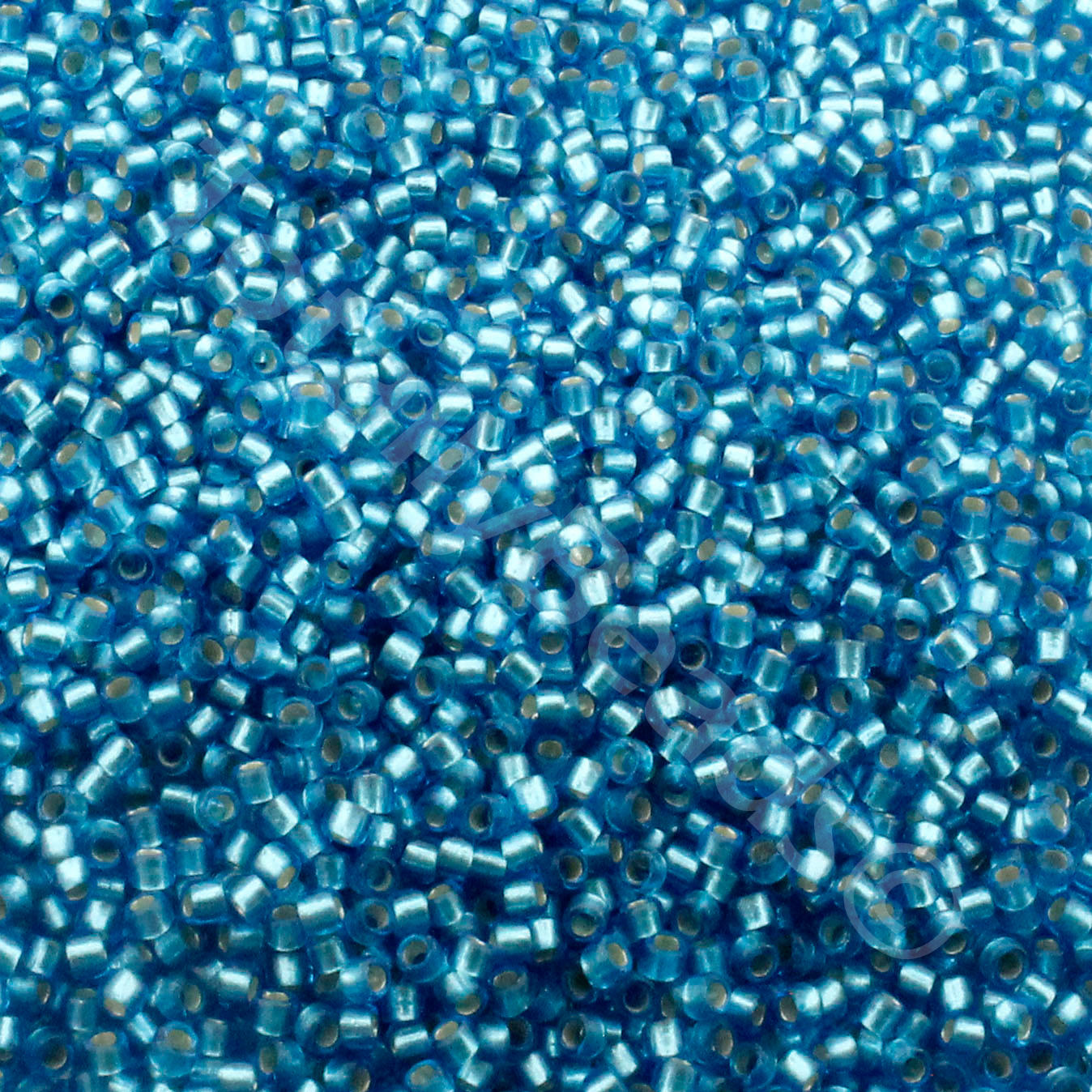 Toho Size 15 Seed Beads 10g - Silver Frost Dk Aquamarine
