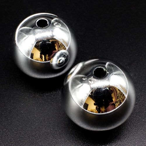 Acrylic Silver Round Beads 23mm 3pc for jewellery making