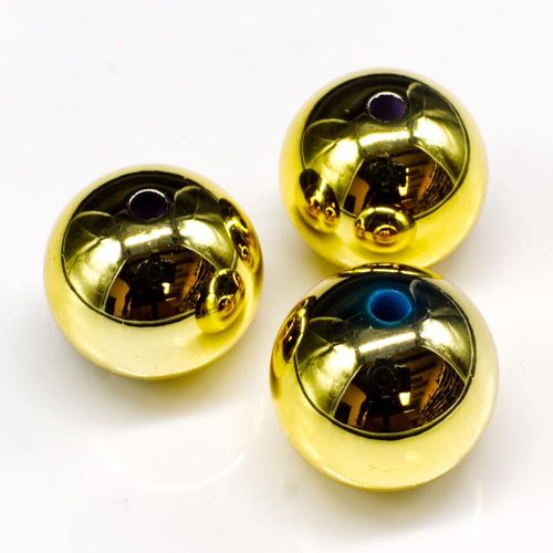 Acrylic Gold Round Beads 17mm 6pc for jewellery making