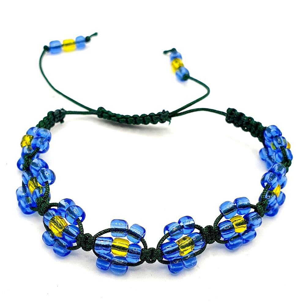 Forget-me-Knot Macrame Bracelets Blue