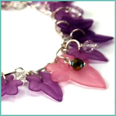 Lucite Leaf Bracelets