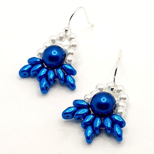 Enid Earrings 5 Pairs Dark Cyan earring making kit — DIY set with beads and instructions for creating handmade jewelry
