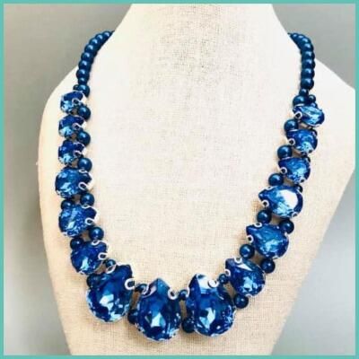 Drop Shape Rivoli Necklace - 2nd August