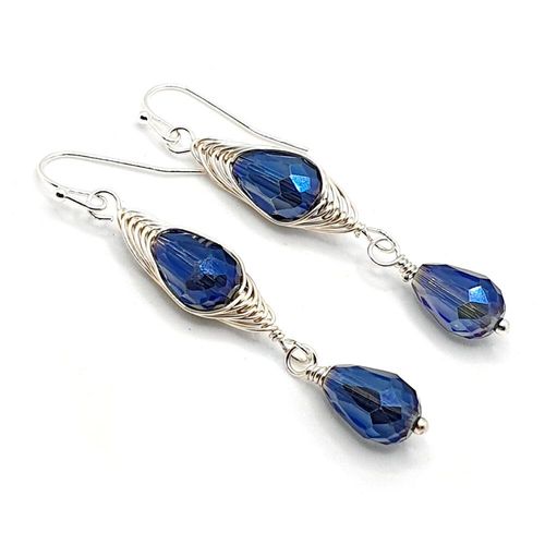 Christine Wire Earrings 10 Pairs blue mist earring making kit — DIY set with beads and instructions for creating handmade jewelry