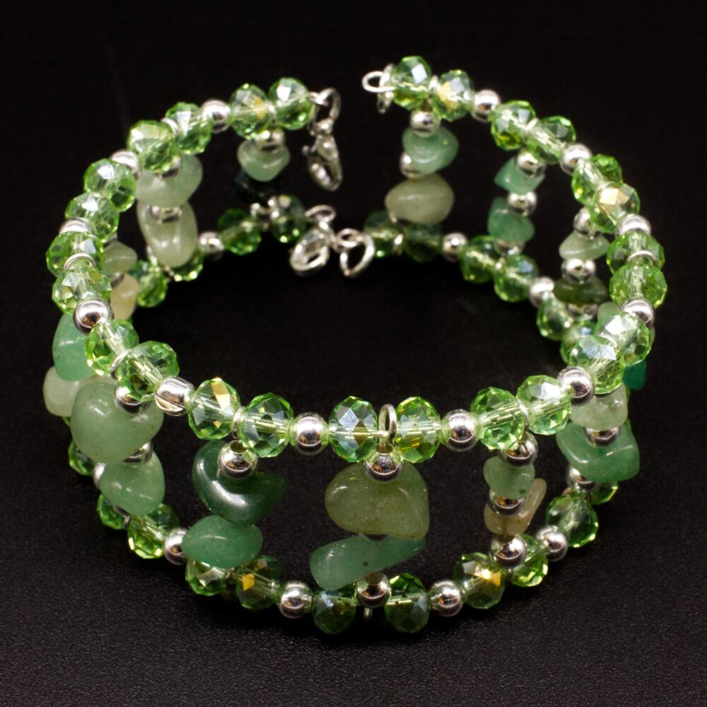 Alina Gemstone Bracelet green aventurine bracelet making kit — DIY set with beads and instructions for creating handmade jewelry