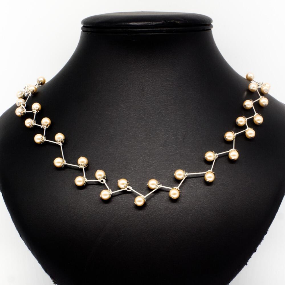 Glass Pearl Vine Necklace pale gold necklace making kit — DIY set with beads and instructions for creating handmade jewelry