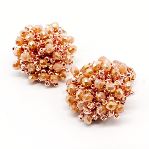 Crystal Cluster Earrings 4 Pairs opal tan earring making kit — DIY set with beads and instructions for creating handmade jewelry