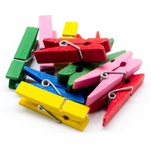 Colourful Wooden Beads   Clothes Peg 11 x 7mm for jewellery making