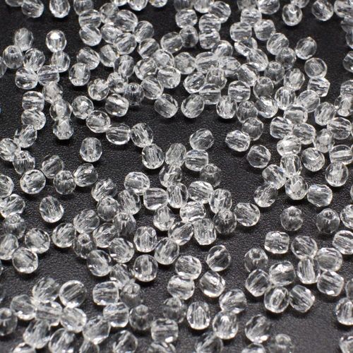 3mm Czech glass fire polished faceted beads crystal — pack of 100, high-quality faceted beads perfect for jewelry making and beadwork pro…
