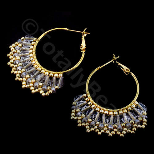 Florence Earring Pack gold & crystal earring making kit — DIY set with beads and instructions for creating handmade jewelry