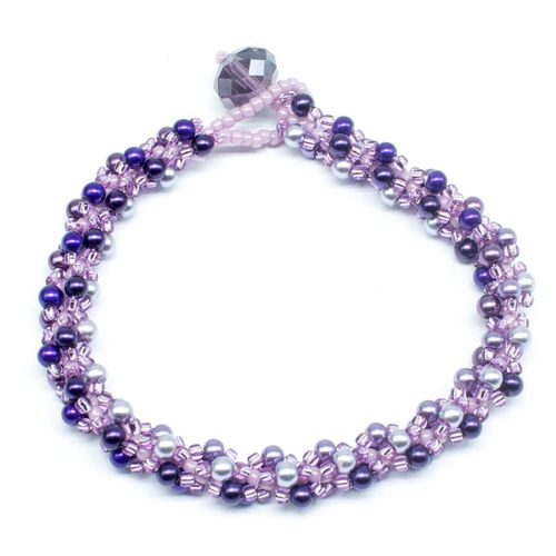 Sirena Sprial Bracelets Make 5 purple bracelet making kit — DIY set with beads and instructions for creating handmade jewelry