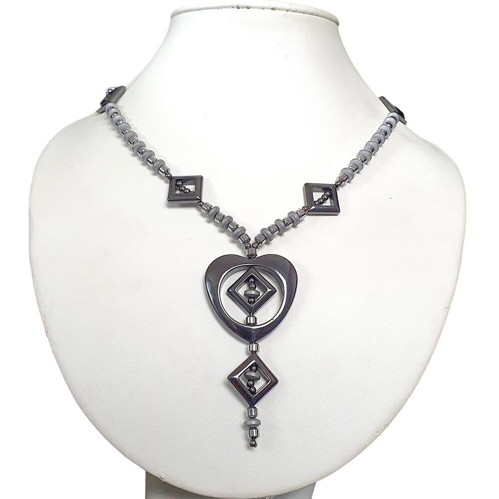 Brianna Hematite Necklace Silver
