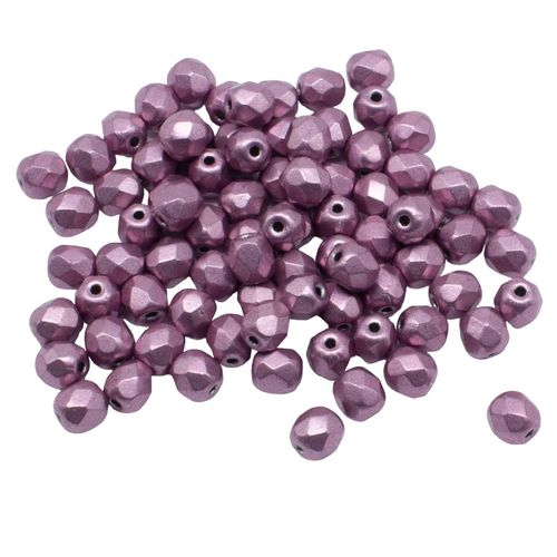 4mm Czech glass fire polished faceted beads suede gold orchid — pack of 100, high-quality faceted beads perfect for jewelry making and be…