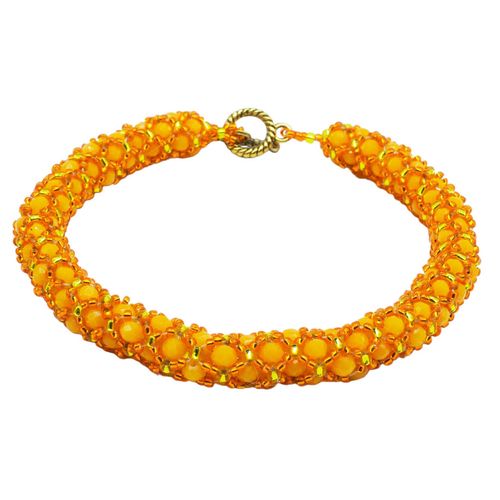 Letizia Crystal Jewellery Makes 2 sunset yellow jewelry making kit — DIY set with beads and instructions for creating handmade jewelry