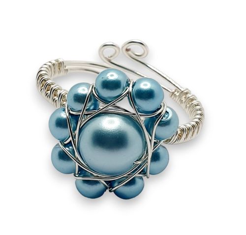 Lola Cocktail Ring iceberg jewelry making kit — DIY set with beads and instructions for creating handmade jewelry