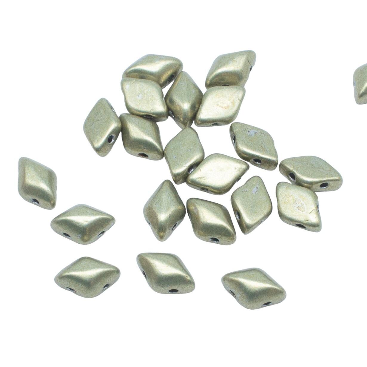 8x5mm 10g Czech glass Rulla beads sat met limelight — two-hole beads for jewelry making and bead weaving
