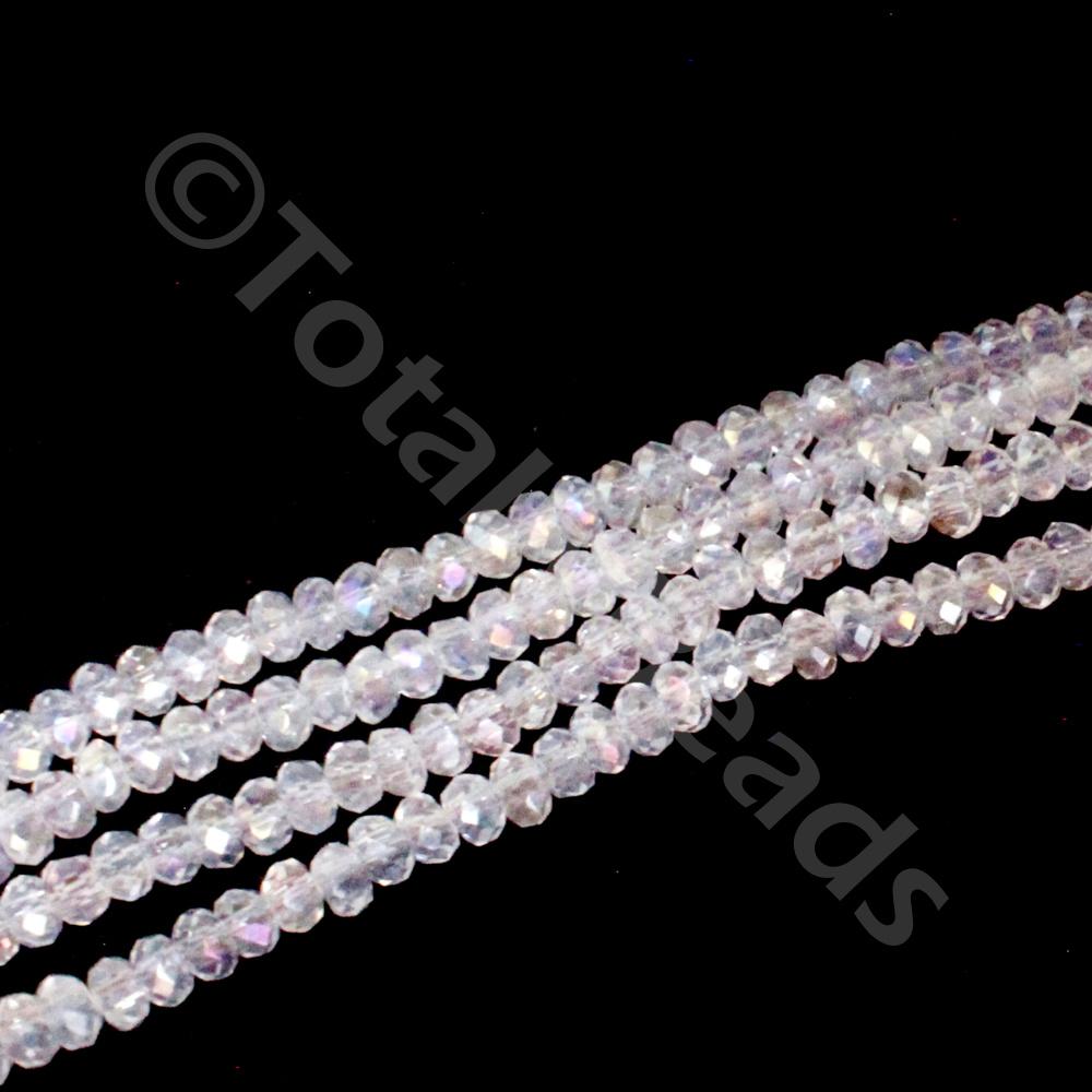 Crystal Rondelle 1x2mm - Crystal Clear AB 200pcs