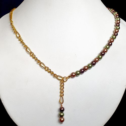 Olga Pearl Necklace Makes 3 forrest gold necklace making kit — DIY set with beads and instructions for creating handmade jewelry