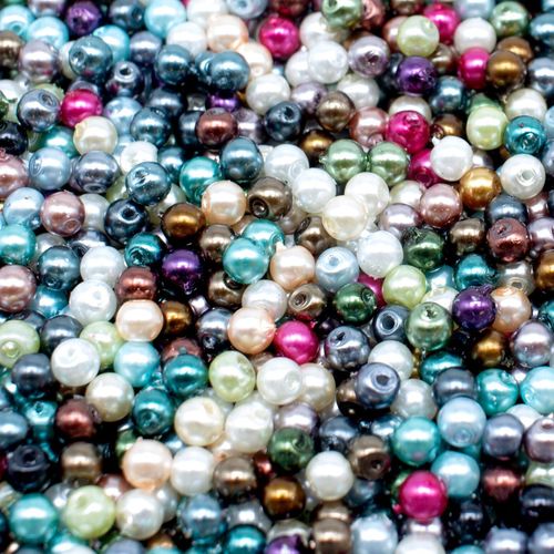 Glass Pearl Round Beads 4mm   Mixed 200pcs for jewellery making