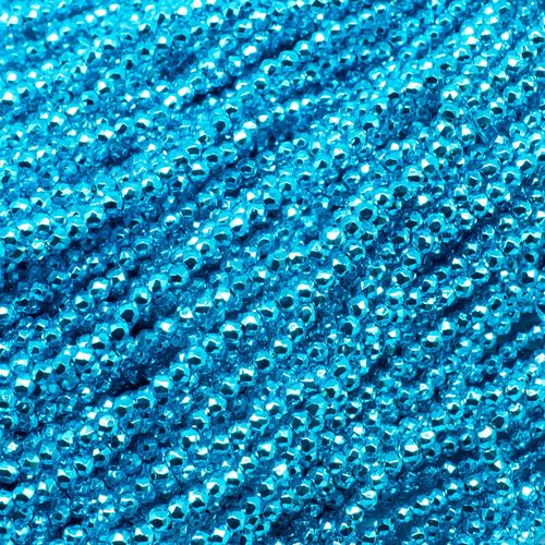 1.5mm crystal beads metallic turquoise — faceted for jewelry making and beadwork