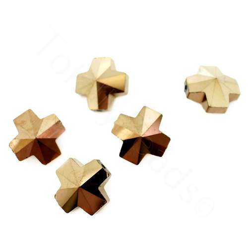 14mm crystal beads bronze 14x14mm, pack of 8 — faceted for jewelry making and beadwork