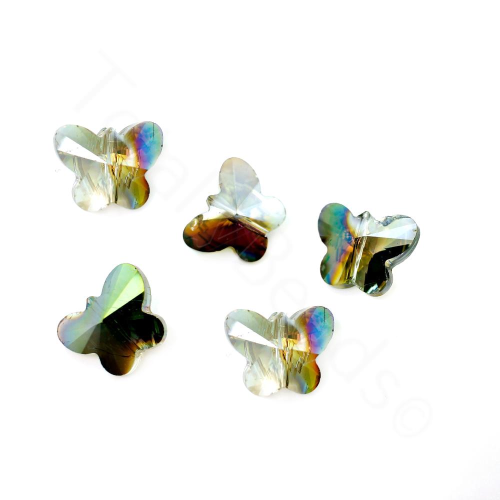 Crystal Butterfly - Clear Rainbow 14x12mm 8pcs