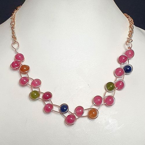 Candice Jade Necklace Makes 2 rose gold necklace making kit — DIY set with beads and instructions for creating handmade jewelry