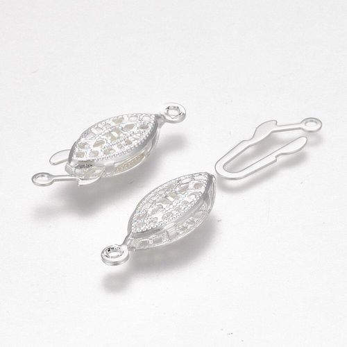 Oval Box Clasp 21mm 2pcs   Silver Plate for jewellery making
