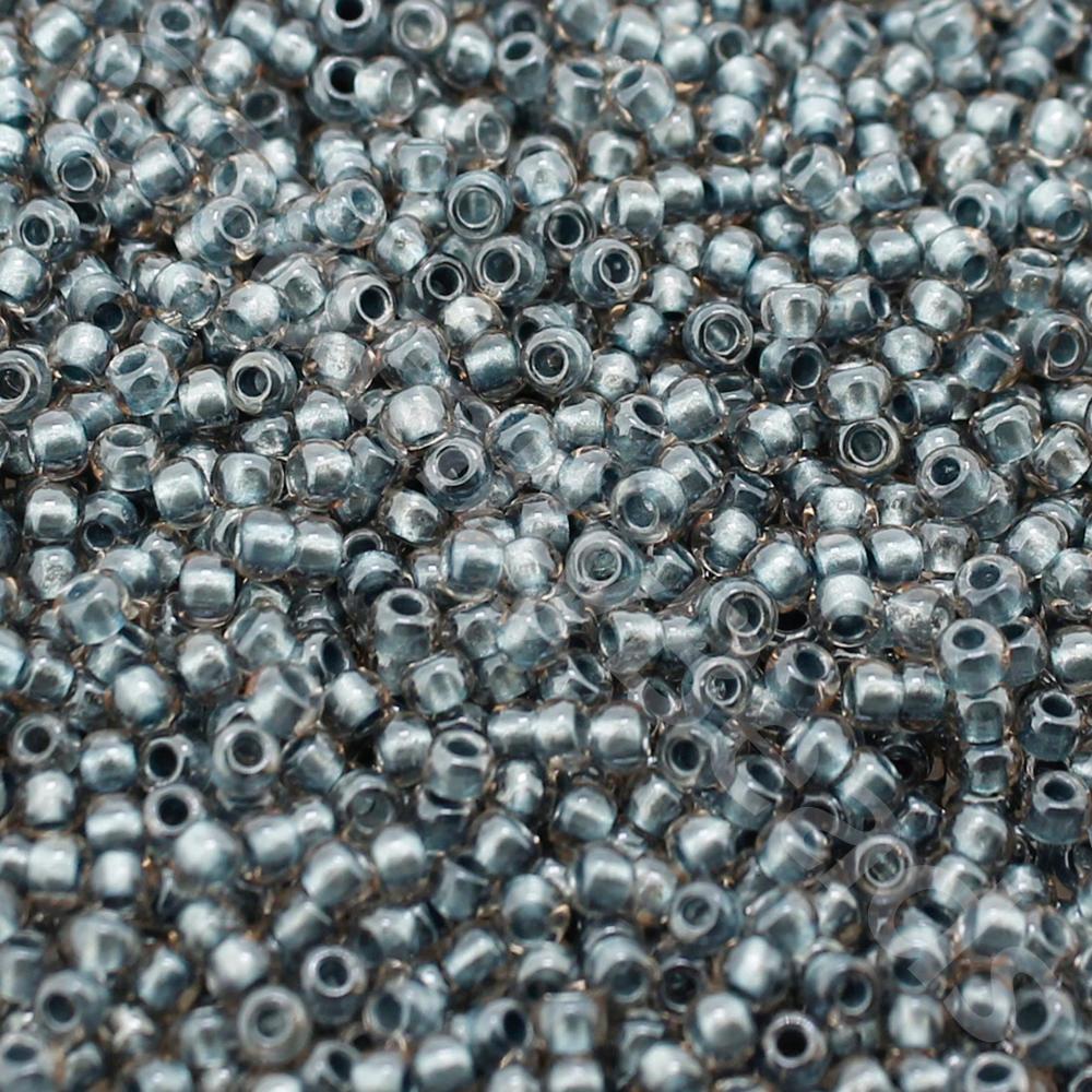 Toho Size 15 Seed Beads 10g - Inside Crystal Met Blue