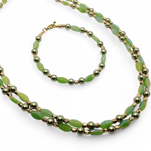 Sheila Crystal Oval Jewellery lime ab jewelry making kit — DIY set with beads and instructions for creating handmade jewelry