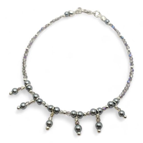 Sabrina Crystal Bracelet Makes 2 rainbow grey bracelet making kit — DIY set with beads and instructions for creating handmade jewelry